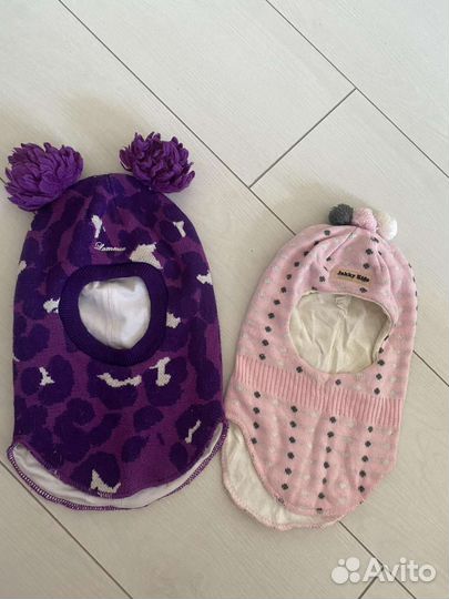 Шапка шлем для девочки Деми и зима