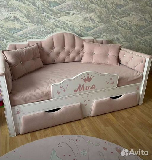 Детская кровать Фея с мягкой спинкой