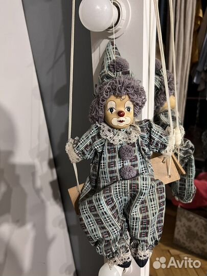 Кукла клоун с фарфоровым лицом