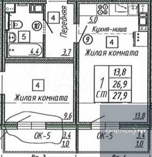Квартира-студия, 27,9 м², 17/17 эт.