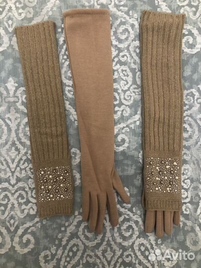 Перчатки митенки женские