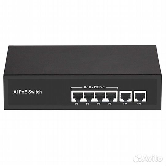 Poe коммутатор 4 порта+2 up link