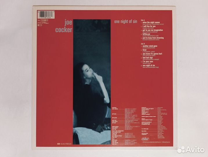 LP Joe Cocker - One Night Of Sin Germany 1989г