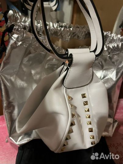 Сумка белая натуральная кожа новая ASH