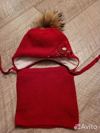 Комплект шапка и шарф для девочки