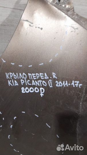 Крыло переднее правое Kia Picanto 2 С 2011 По 2017