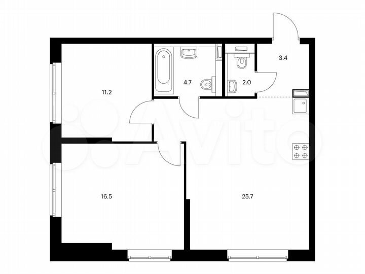 2-к. квартира, 63,5 м², 14/24 эт.