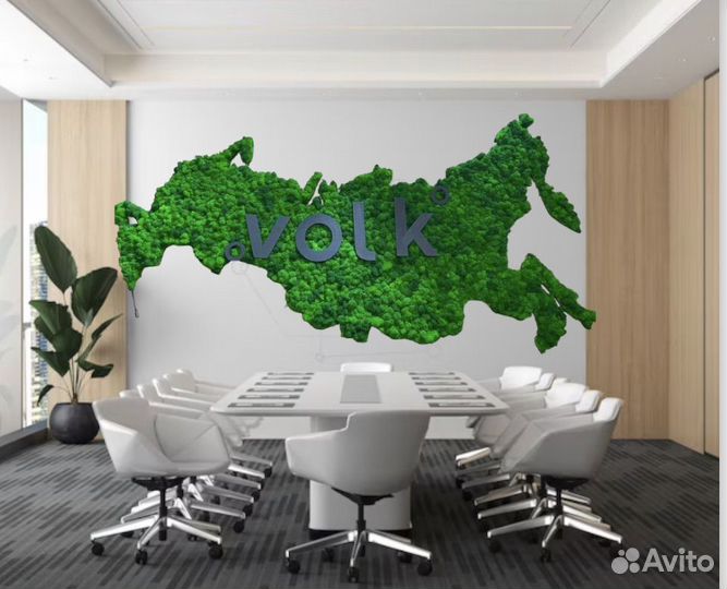 Логотип вывеска со мхом, буквы из мха