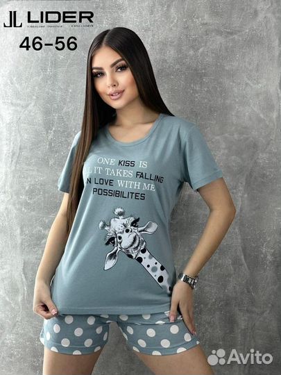 Пижама шорты хлопок