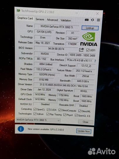 Видеокарта Rtx 3060 Ti Гарантия