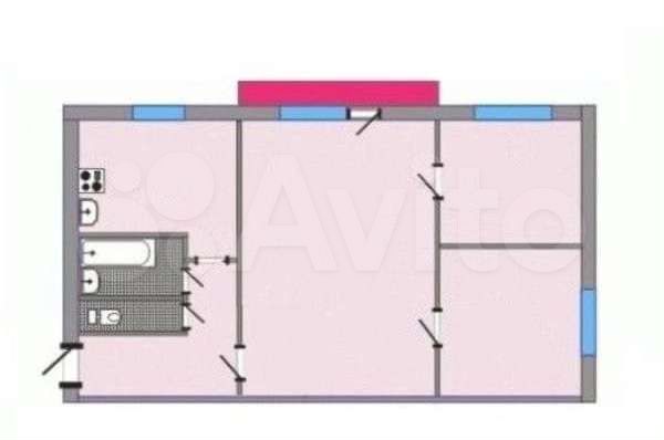 3-к. квартира, 47,2 м², 2/5 эт.