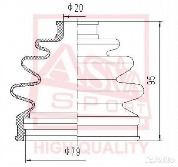 Asva asbt-FF2 Пыльник шруса внешний (комплект без