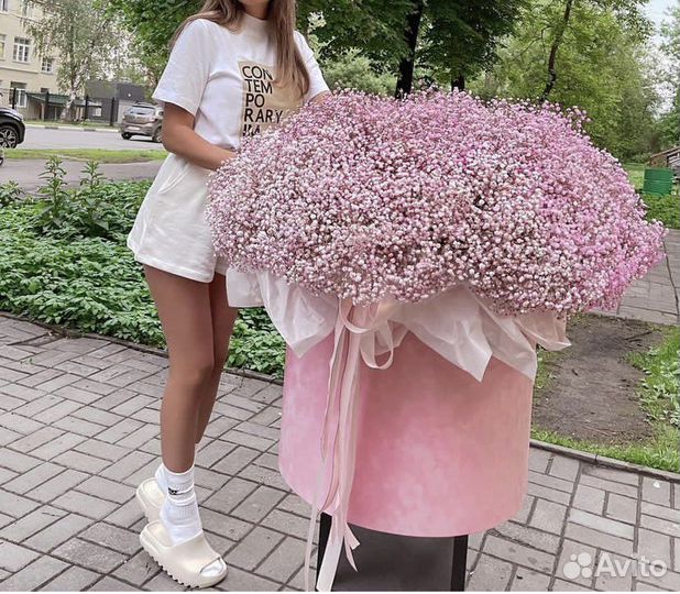 Шляпная коробка гигант, доставка цветов по городу