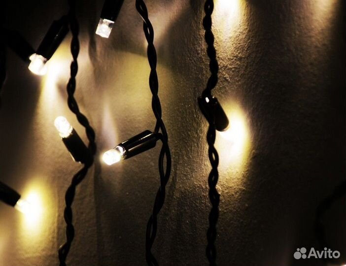 Светодиодная гирлянда бахрома 3х0,6 каучук