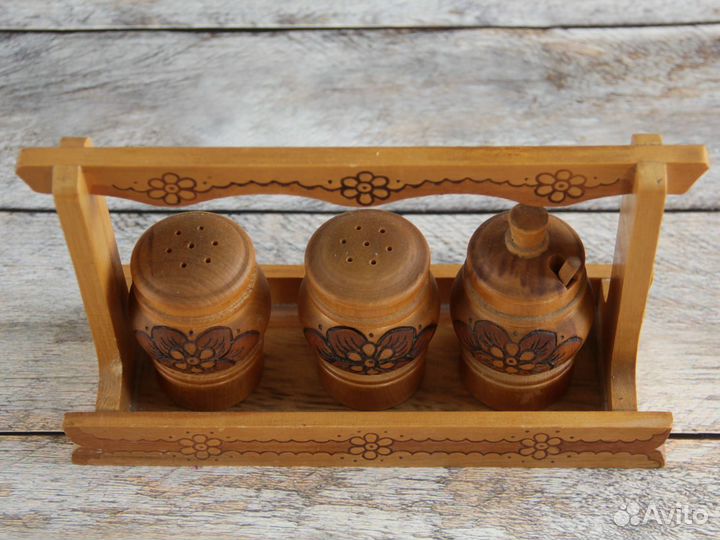 Набор для специй СССР дерево