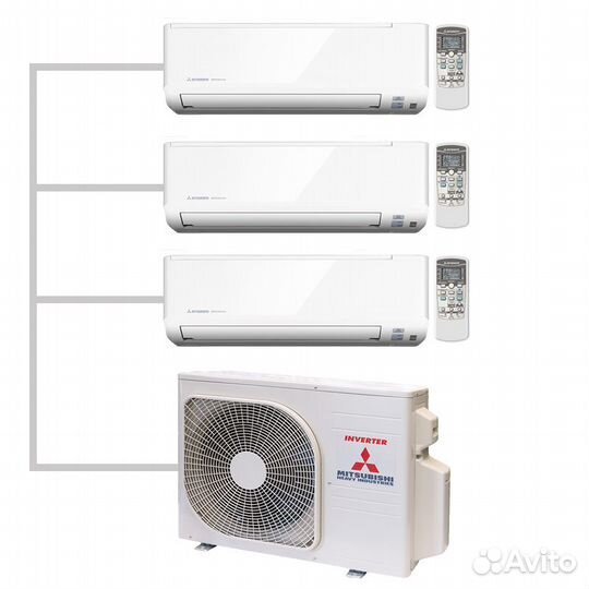 Мульти сплитMitsubishi Heavy SCM60zм-S1 max 3 внут