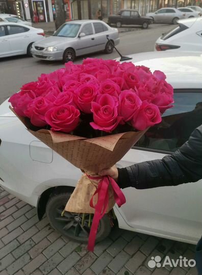 Розы, букет цветов 51 шт