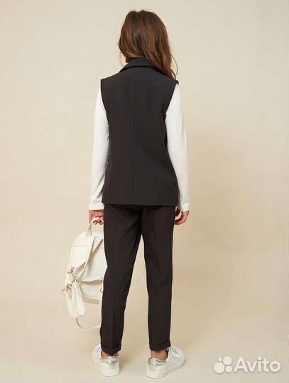 Костюм детский для девочки с жилетом / школьный