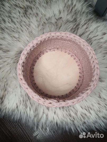 Корзина плетеная из трикотажа hand made