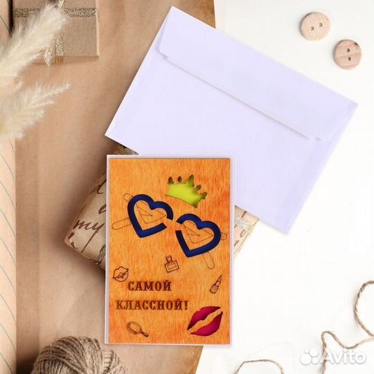 Открытка деревянная 