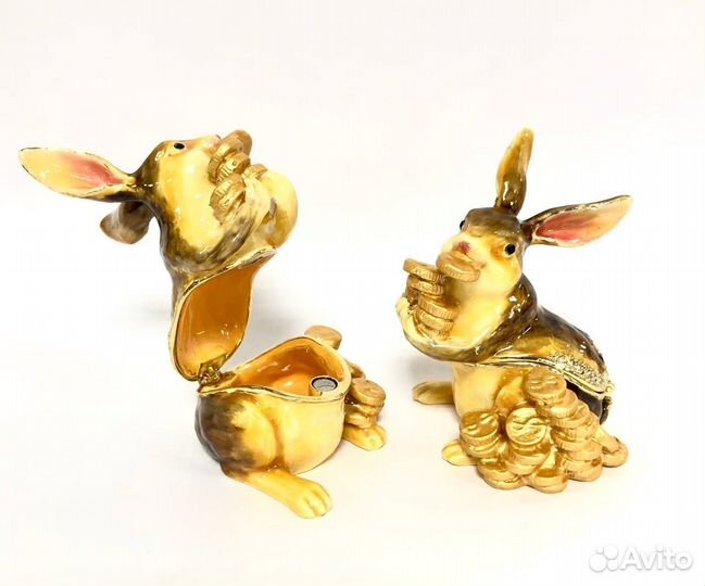 Кролик заяц металл шкатулка символ года 2023