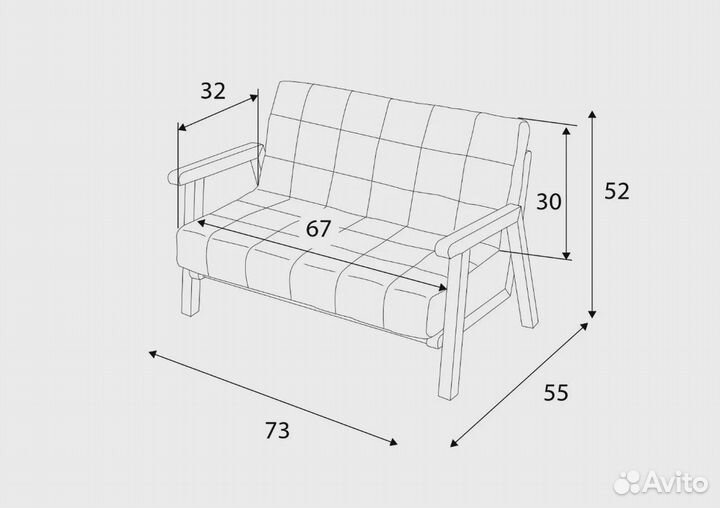 Детский мягкий мини диван от года