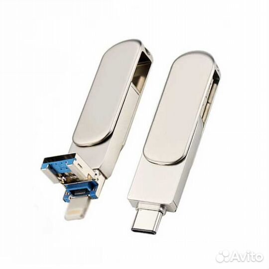 Флешка на 128GB с 3 портами, Flash USB, накопитель