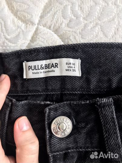 Джинсы черные pull and bear 36