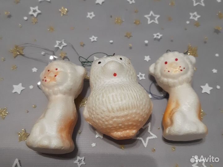 Елочная игрушка СССР ватные папье-маше