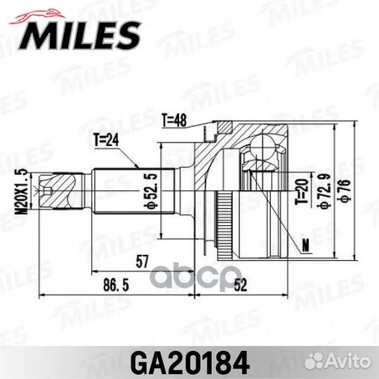 Шрус KIA picanto I 1.0-1.1crdi 04-11 нар. +ABS