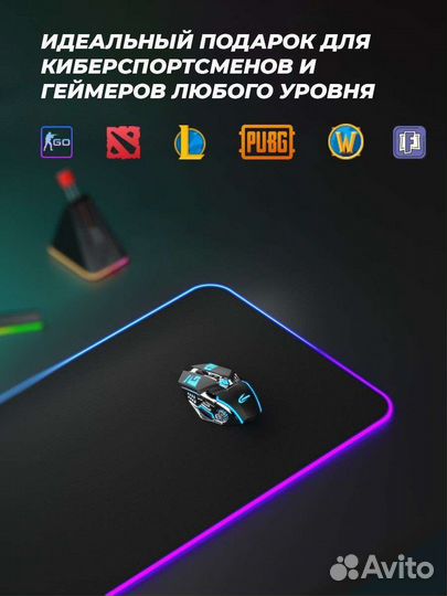 Игровой коврик для мыши с подсветкой RGB