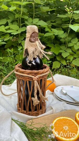 Плетеная подставка под бутылку