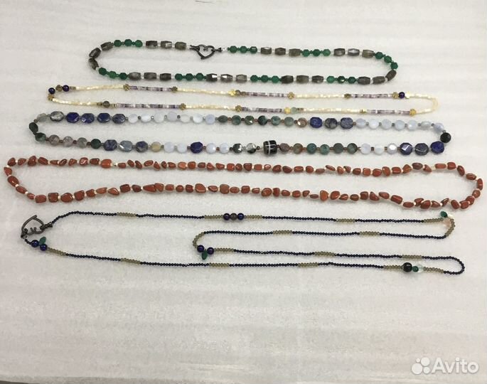 Бусы из натуральных камней Артдеко от 84см до 1,5м