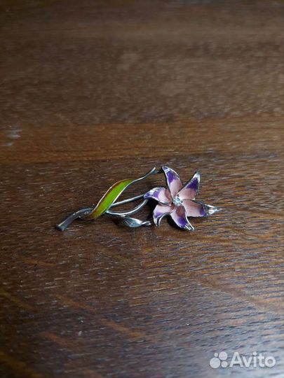 Брошь, Серебро, эмаль, 19 в