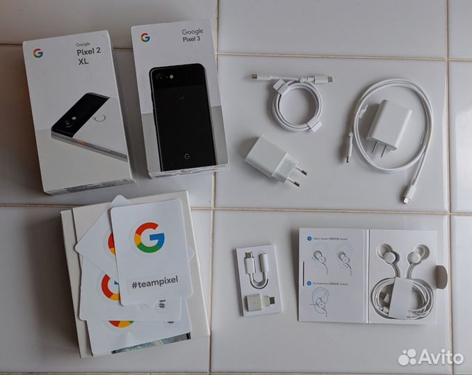 Google Pixel оригинальные аксессуары, коробки