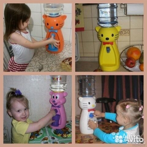 Детский кулер Акваняня Кошка белая с красным