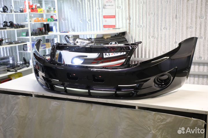Бампер передний Гранта в цвет черный 665 Космос