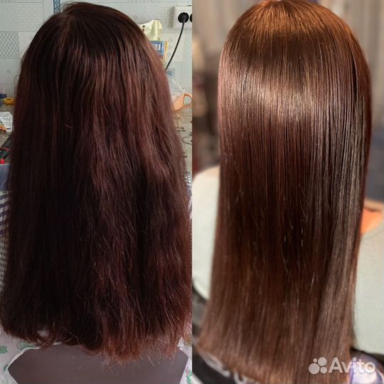 Кератиновое выпрямление волос