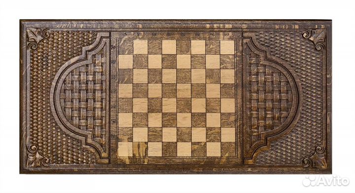 Нарды и шашки резные Рыбак 61 х 61 см бук Армения 62436