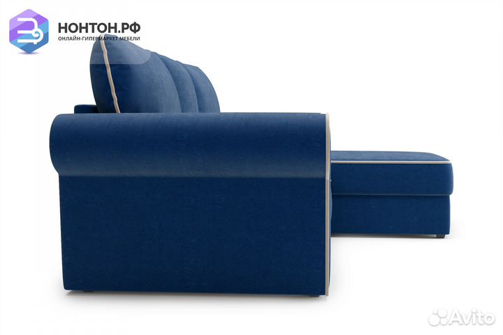 Диван угловой дельфин Прованс темно-синий