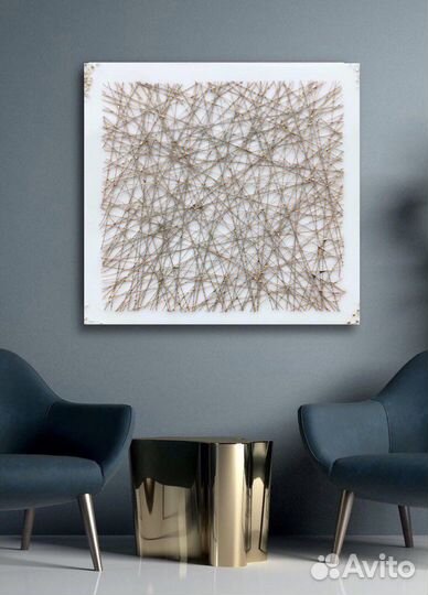 Абстрактная картина. Золотые нити