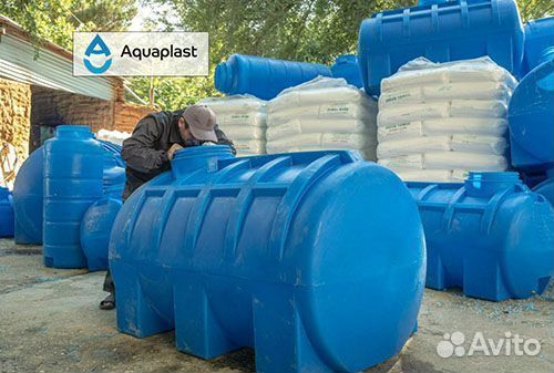 Бочка пластиковая 5000 л для жидкостей (горизонтал