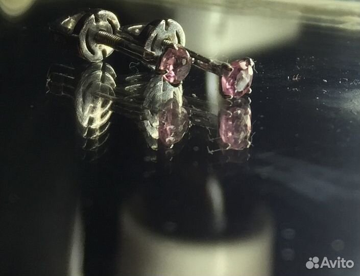 Серебряные серьги с турмалином