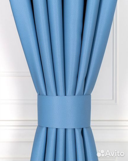 Комплект портьер блэкаут Марсель Лазурный шторы