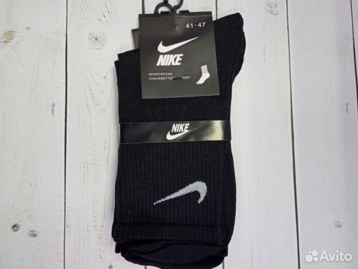 Белые чёрные носки Nike хлопок