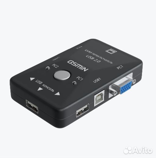 KVM переключатель на 2 пк + USB