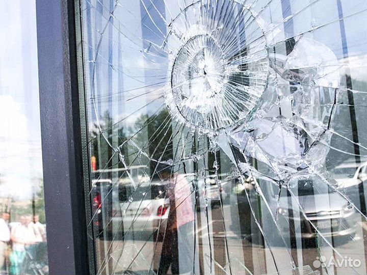 Ремонт окон, стеклопакет ударопрочный RAL9444