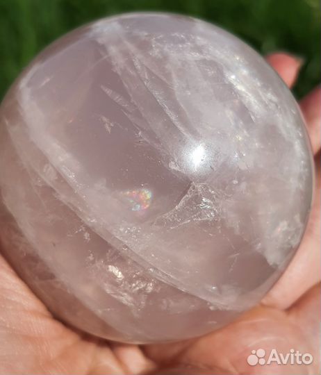 Шар розовый кварц натуральный