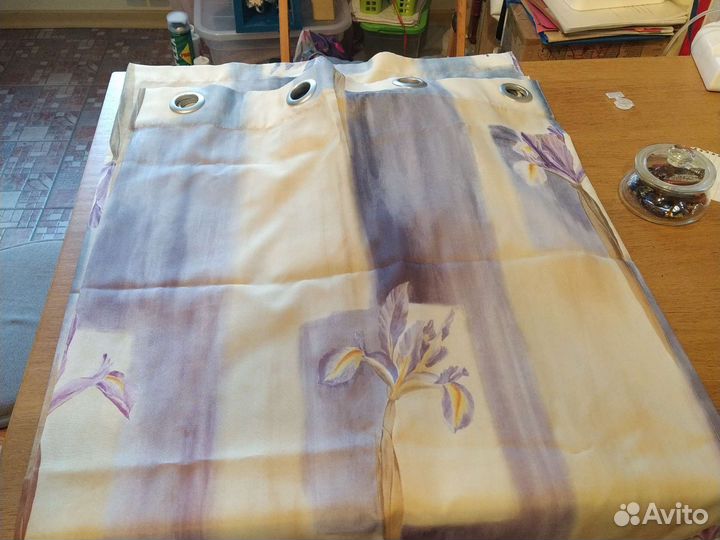 Шторы на люверсах бу кухня