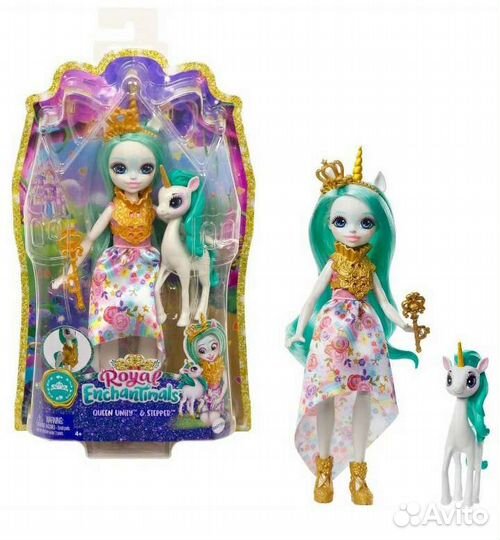 Энчантималс, королева единорог и павлин